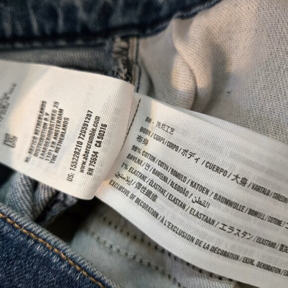 Abercrombie & Fitch 90s Straight Ultra High Rise Crossover Jeans 27L Curve Love - Picture 7 of 8